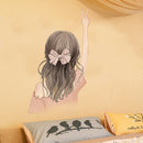 [shijuekongjian] Cartoon Girl Moon Swing Wall Stickers DIY Tree Leaves Mural Decals for Kids Rooms Baby Bedroom Home Decoration