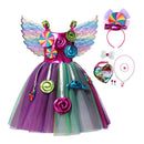2022 neue Mode Baby Mädchen Candy Kleid Kinder Halloween Party Kostüm Bunte Ballkleid 2-12 Jahre Kinder Kleidung