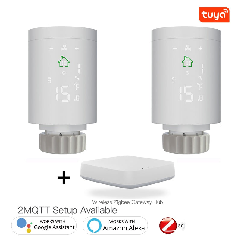 Moes ZigBee3.0 Radiator Actuator Programmierbares Thermostatventil Tuya Temperaturregler 2MQTT Alexa Google Voice Smart App