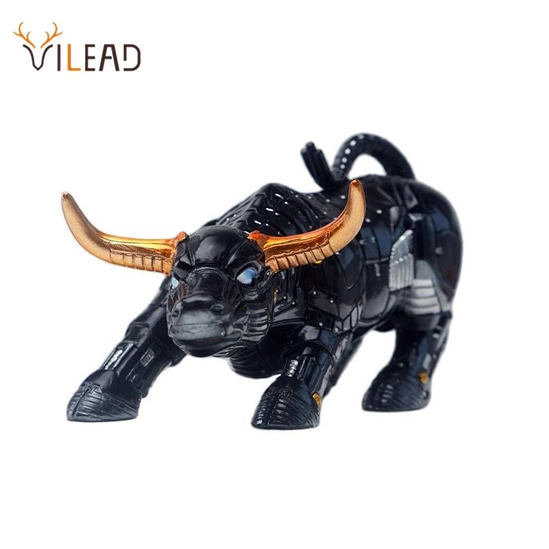 VILEAD 36 cm Wall Street Bull Statue Harz Bürodekoration Tierhandwerk Reichtum Statue Wohnzimmer Dekoration Skulptur Geschenke