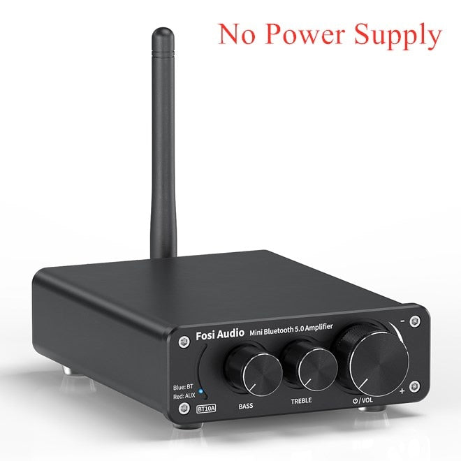 Fosi Audio Bluetooth 2 Channel Sound Power Stereo Amplifier TPA3116D2 Mini HiFi Digital Amp for Speakers 50W BT10A Treble &amp; Bass