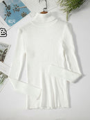 2022 suéteres básicos de cuello alto para mujer, suéter grueso y cálido para otoño e invierno, Tops ajustados, suéter de punto acanalado, Jersey suave para mujer