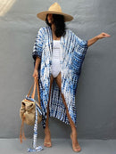 2022 Bikini-Vertuschungen Schwarz Retro Striped Self Belted Damen Sommerkleidung Kimono Kleid Beach Wear Badeanzug Cover Up Q1225