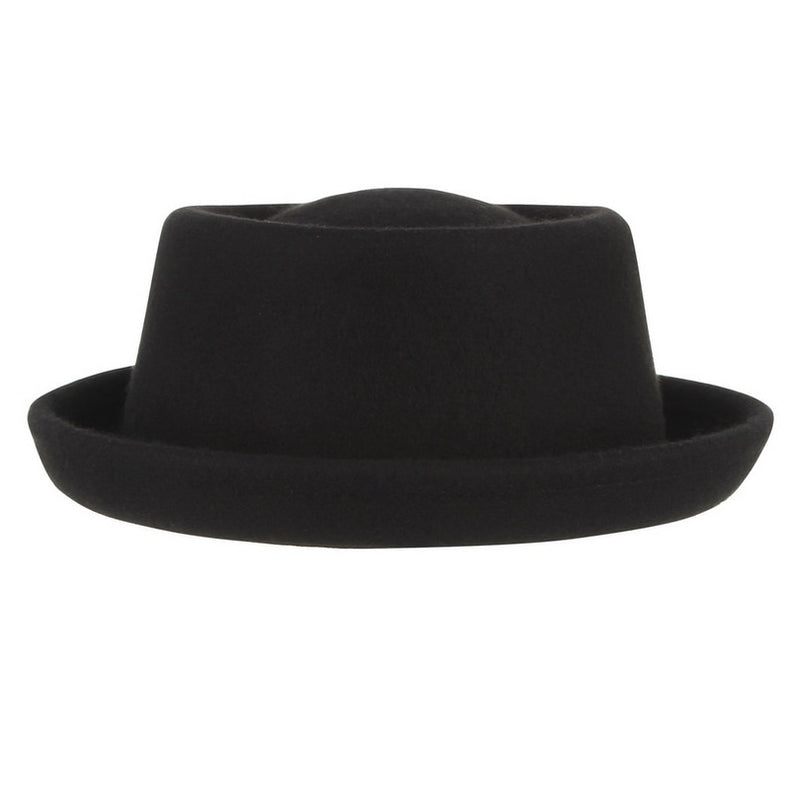 GEMVIE Classic 100% Wolle Weicher Filz Pork Pie Hut Fedora für Herren Damen Herbst Winter Wollhut Gebogener Krempe Herren Kleid Hüte