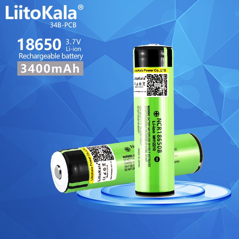 Hot Original LiitoKala Protected 100% Original NCR18650B 18650 3400mah Rechargeable battery with 3.7V PCB for