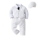 Baby Boys Gentleman Outfits Suits Clothing Spring and Autumn Children One-Piece Rompers Jacket Hat Suit Baby Boy Clothes