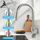 Grifos de cocina dorados Grifo de cocina extraíble de un solo mango plateado Manija de un solo orificio Grifo mezclador de agua de grado giratorio Grifo mezclador 866011