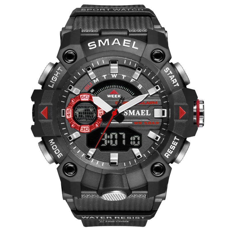 Relojes deportivos SMAEL a la moda para hombre, resistente a los golpes, 50M, resistente al agua, reloj de pulsera LED con alarma, cronómetro, relojes militares para hombre 8040