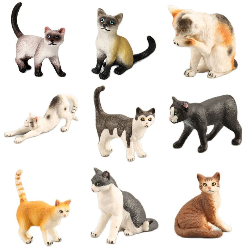 Figuras de gatos realistas de granja en miniatura, juguetes educativos, modelo de animales, figuras de gatos, conjunto de juguetes, decoración y favores de fiesta