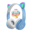 Kabellose Kopfhörer Katzenohr mit Mikrofon Blue-Tooth Glow Light Stereo Bass Helme Kinder Gamer Girl Geschenke PC Phone Gaming Headset