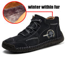 Bequeme lässige Lederschuhe Herren Turnschuhe Leder Loafer handgefertigte Herrenschuhe Winter atmungsaktive Wohnungen Schuh heißer Verkauf Mokassins