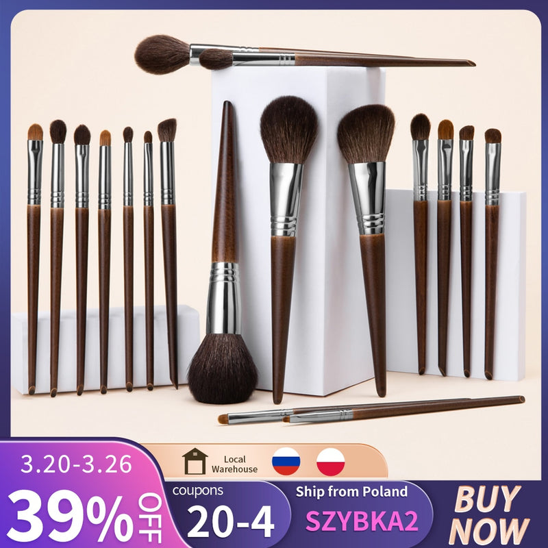 OVW Natural Goat Hair Makeup Brushes Set Professional Kit brocha maquillaje pedzle do makijazu blending smudging brush shader