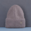 Sombrero de invierno de gran venta, sombreros de invierno de piel de conejo Real para mujer, gorros cálidos a la moda para mujer, gorro para la cabeza con cubierta sólida para adultos