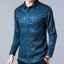 2022 Marke Casual Frühling Luxus Plaid Langarm Slim Fit Männer Hemd Streetwear Social Dress Shirts Herrenmode Jersey 2309