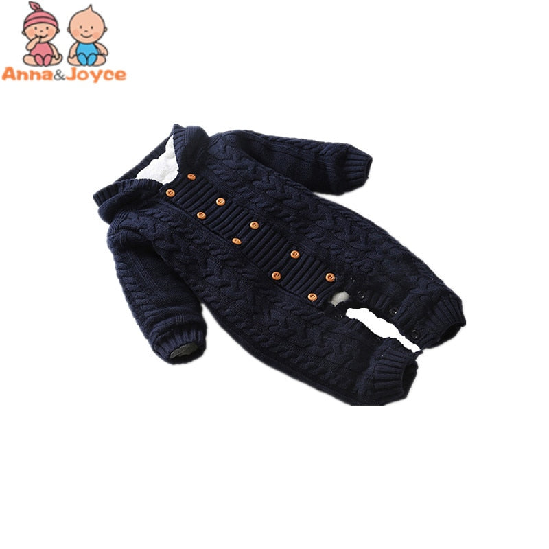 Baby ClothesWinter Cap Hats Baby Sweaters Baby Rompers Thick Cotton Outfit Newborn Jumpsuit for Children Baby Costume