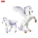 Oenux Classic Mythical Rainbow Pegasus Simulation Animal Original Fairy Tale Fly Horse Action Figures Model PVC Educational Toys
