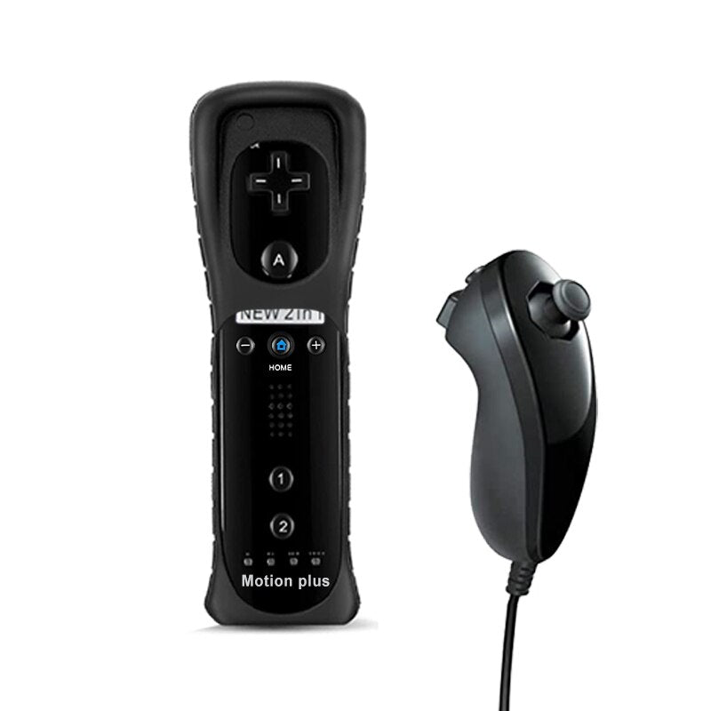 Mando a distancia inalámbrico 2 en 1 para Nunchuk Nintendo Wii, Gamepad de movimiento integrado Plus con funda de silicona, Sensor de movimiento