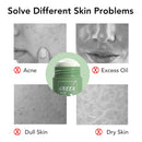 Máscara de té verde Control de aceite de barra Berenjena Acné Máscara de limpieza profunda Cuidado de la piel Hidratante Eliminar Espinillas Cuidado de la piel Belleza