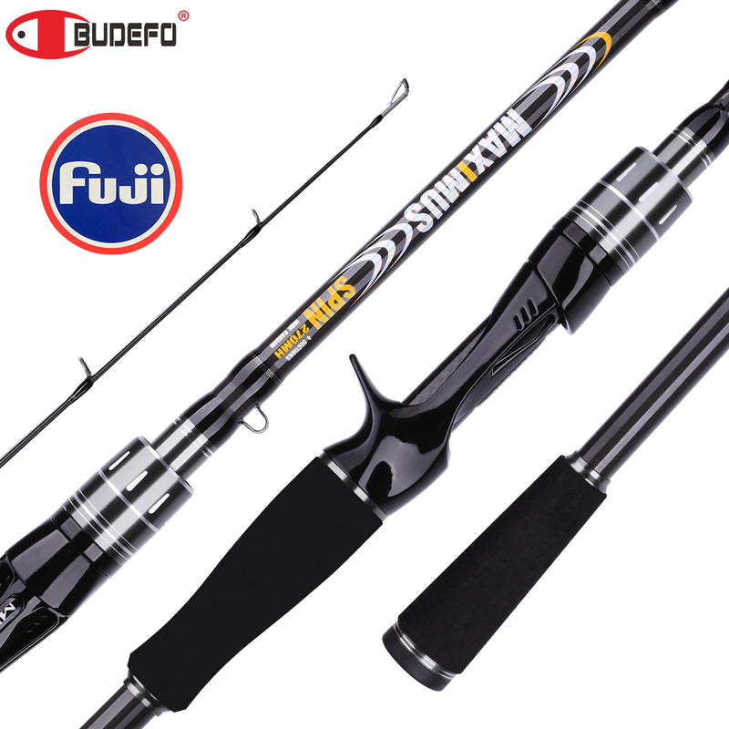 BUDEFO MAXIMUS Lure Fishing Rod 1.8m 2.1m 2.4m 2.7m 3.0m30T Carbon Spinning Baitcasting FUJI Guide Travel Lure Rod 3-50g ML/M/MH