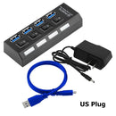 USB HUB 3.0 4 7 Port USB Multi Splitter mit Netzschalter Netzteil Adapter für Macbook PC Computer Laptops Notebook Zubehör