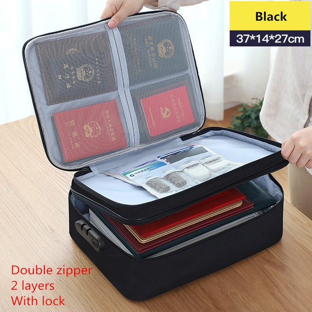 Document Bag Large Capacity Travel Passport Wallet Card Organizer Men&