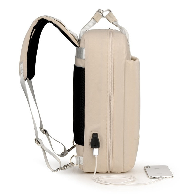 Large Capacity Men Waterproof Nylon Bag Women 15.6 Inch Laptop Backpack With Charging Port School Bags For Teenage Girl Boy 2022