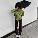 Oversize Pullover Frauen 2021 Y2K Herbst Winter Pullover Paar Dinosaurier Lose Pullover 90er Jahre Grün Langarm Strickpullover Frauen