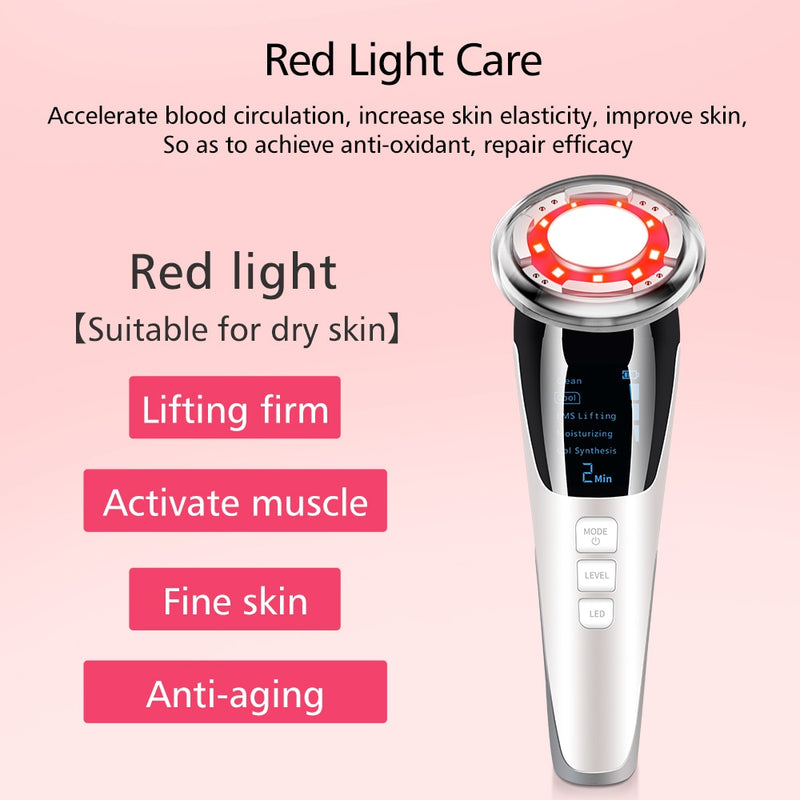 EMS LED Photonentherapie Sonic Vibration Faltenentferner Hot Cool Treatment Anti Aging Skin Cleansing Rejuvenation Machine