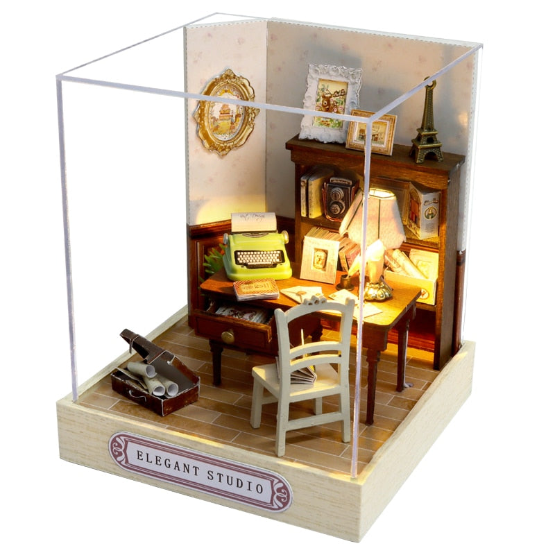 Kit de casa de muñecas DIY Cutebee, casas de muñecas en miniatura de madera de construcción japonesa con muebles, luces LED para regalo de cumpleaños de niños