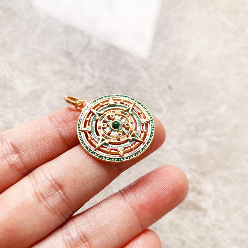 Pendants Golden Mythical Aztec Amulet,New Jewelry Vintage 925 Sterling Silver Accessories Powerful Magic Gift For Women Men