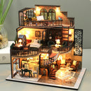 Cutebee DIY DollHouse Kit Casas de muñecas de madera Forest Teashop con muebles Kit Juguetes para niños Regalo de Navidad