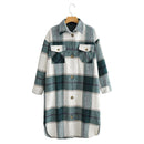Tangada 2020 Herbst Winter Frauen grün kariert Langer Mantel Jacke Lässige Warme Mantel Mode Lange Mäntel AI35