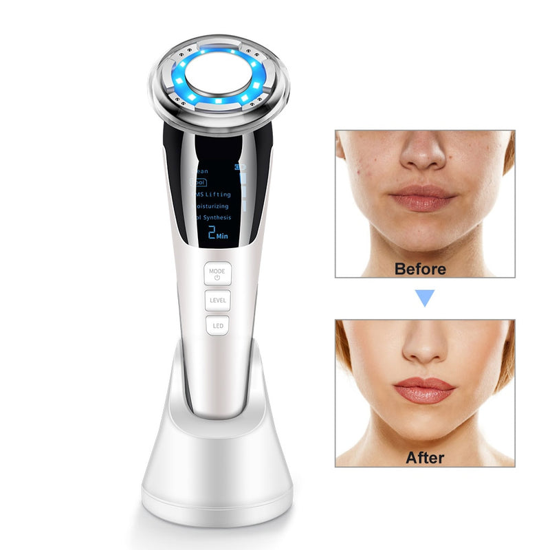 EMS LED Photon Therapy Sonic Vibration Wrinkle Remover Hot Cool Treatment Anti Aging Skin Cleaner Cleansing Rejuvenation Machine