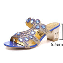 Lucyever Damen Sommer Pantoffel Sandalen Mode Hgih Heels Open Toe Kristall Sandalen Damen Strass Böhmen Strand Flip Flops