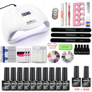 Maniküre-Set Acrylnagel-Kit mit 120/80 / 54 W Nagellampe 35000 U / min Nagelbohrmaschine Wählen Sie Gel-Nagellack für die Maniküre