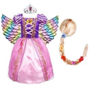 Mädchen Rapunzel Kleid Kinder Sommer Tangled Fancy Prinzessin Kostüm Kinder Verkleidung Geburtstag Karneval Halloween Party Kleidung 2-8T