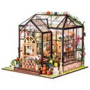CUTEBEE DIY Puppenhaus Holz Miniatur Mini Puppenhaus mit Garten zum Bauen von Möbeln Kit Casa Spielzeug für Kinder Geburtstagsgeschenk