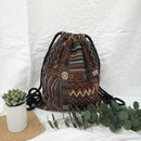 2022 Women Fabric Backpack Female Gypsy Bohemian Boho Chic Aztec Ibiza Tribal Ethnic Cottage Soft Brown Drawstring Rucksack Bags