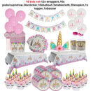 Unicorn Party Supplies Einweggeschirr-Set Kindergeburtstagsfeier Dekoration Unicornio Decor Plates Cup Banner Baby Shower