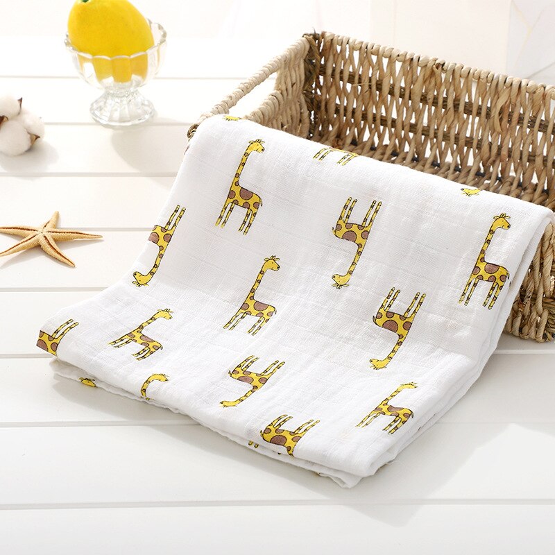 120cm*110cm 2 Layer Muslin Blanket Gauze Bamboo Baby Swaddle Blankets Newborn Baby Muslin Battaniye