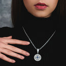 TOPGRILLZ Hip Hop Kompass Anhänger Iced Out Zirkonia Anhänger mit Tenniskette Hip Hop Modeschmuck Geschenk für Männer Frauen