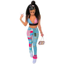 Bandana Print Damen Jeans Distressed Skinny Denim Pants Flare Slim Bottoms Fitness Herbst Winter Streetwear Outfits Hose