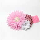 Baby Mädchen Blumen Stirnband Neugeborenes Kind Perlen Blumen mit Spitze breite Stirnbänder Bebes Haarschmuck Phoro Requisiten Kinder Turban