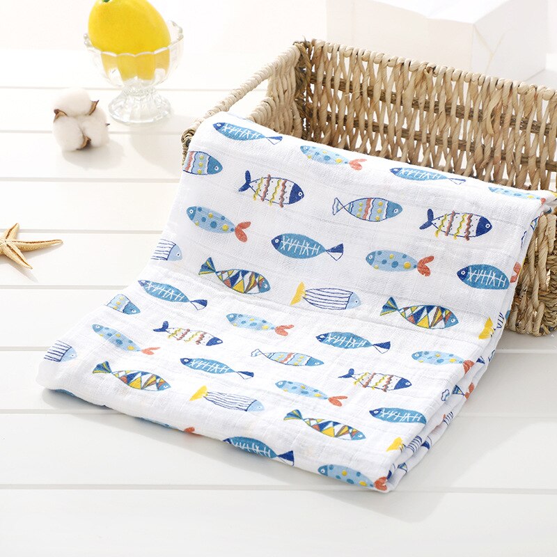 120cm*110cm 2 Layer Muslin Blanket Gauze Bamboo Baby Swaddle Blankets Newborn Baby Muslin Battaniye