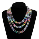 Hip Hop Iced Out Miami Zircon 15MM Bling Cuban Full Pave Strass Herren Halskette Silber Farbe Halsketten für Herren Schmuck