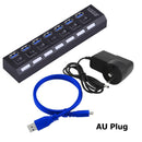 USB HUB 3.0 4 7 Port USB Multi Splitter mit Netzschalter Netzteil Adapter für Macbook PC Computer Laptops Notebook Zubehör