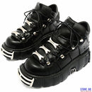 2020 Punk Stil Frauen Turnschuhe Lace-up 6 CM Plateauschuhe Frau Creepers Weibliche Casual Wohnungen Metalldekor Tenis Feminino