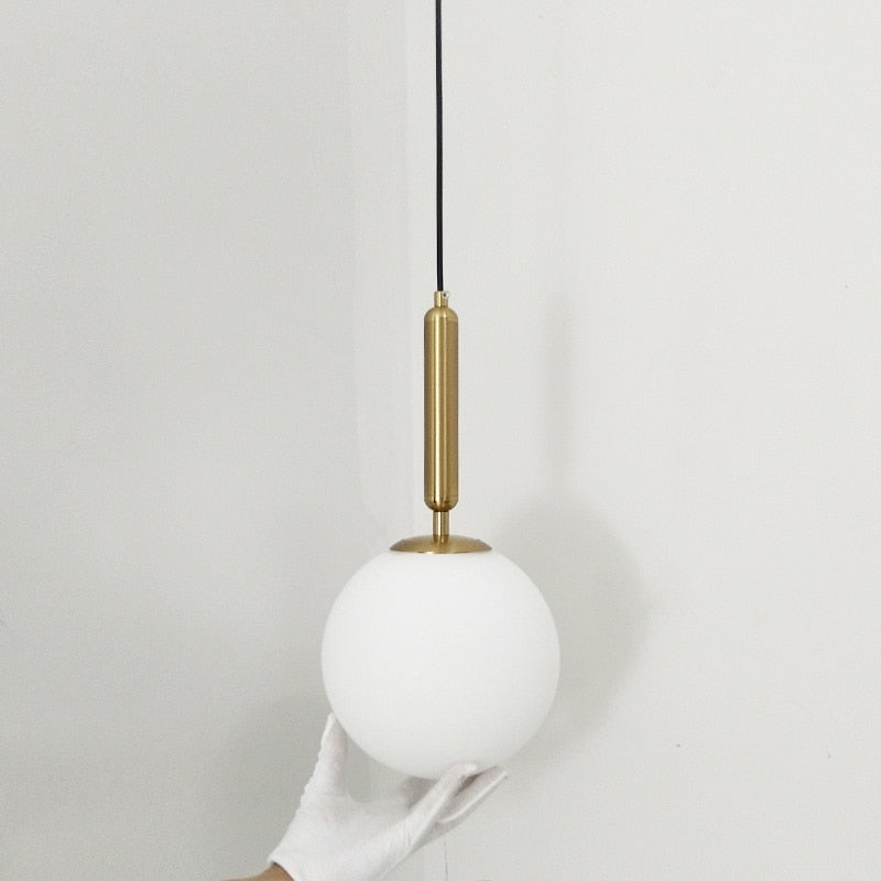 Lámpara colgante moderna lujosa bola de cristal dorada pantalla luces colgantes accesorios para comedor dormitorio decoración iluminación