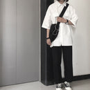 EBAIHUI 2021 Short Sleeve Shirt Women White Turn Down Collar Basic Casual Teen Gril Student Oversize Shirt Women Loose Blouse