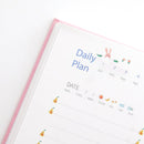 JIANWU Niedlicher Cartoon Der 365-Tage-Plan Buch Farbe Innenseite Planer Hardcover Notizbuch Geschenkbuch Scrapbooking Schulbedarf